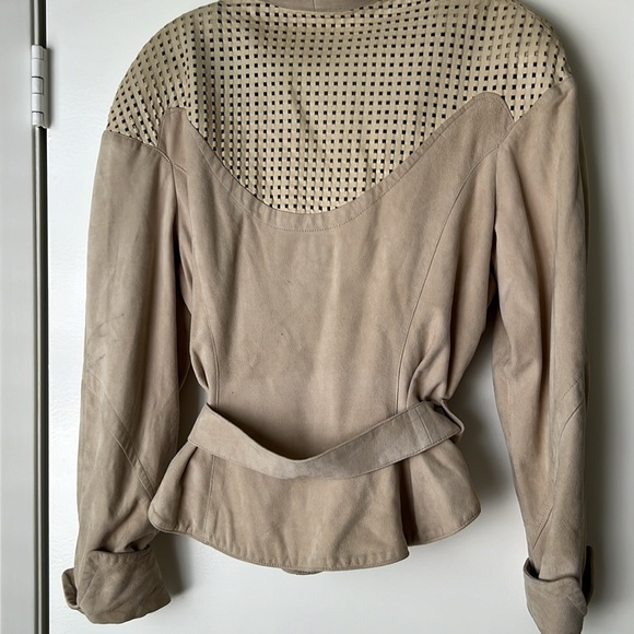 THIERRY MUGLER 💄 Vintage 80’s Suede Skirt suit Sz 38 - Picture 9 of 12